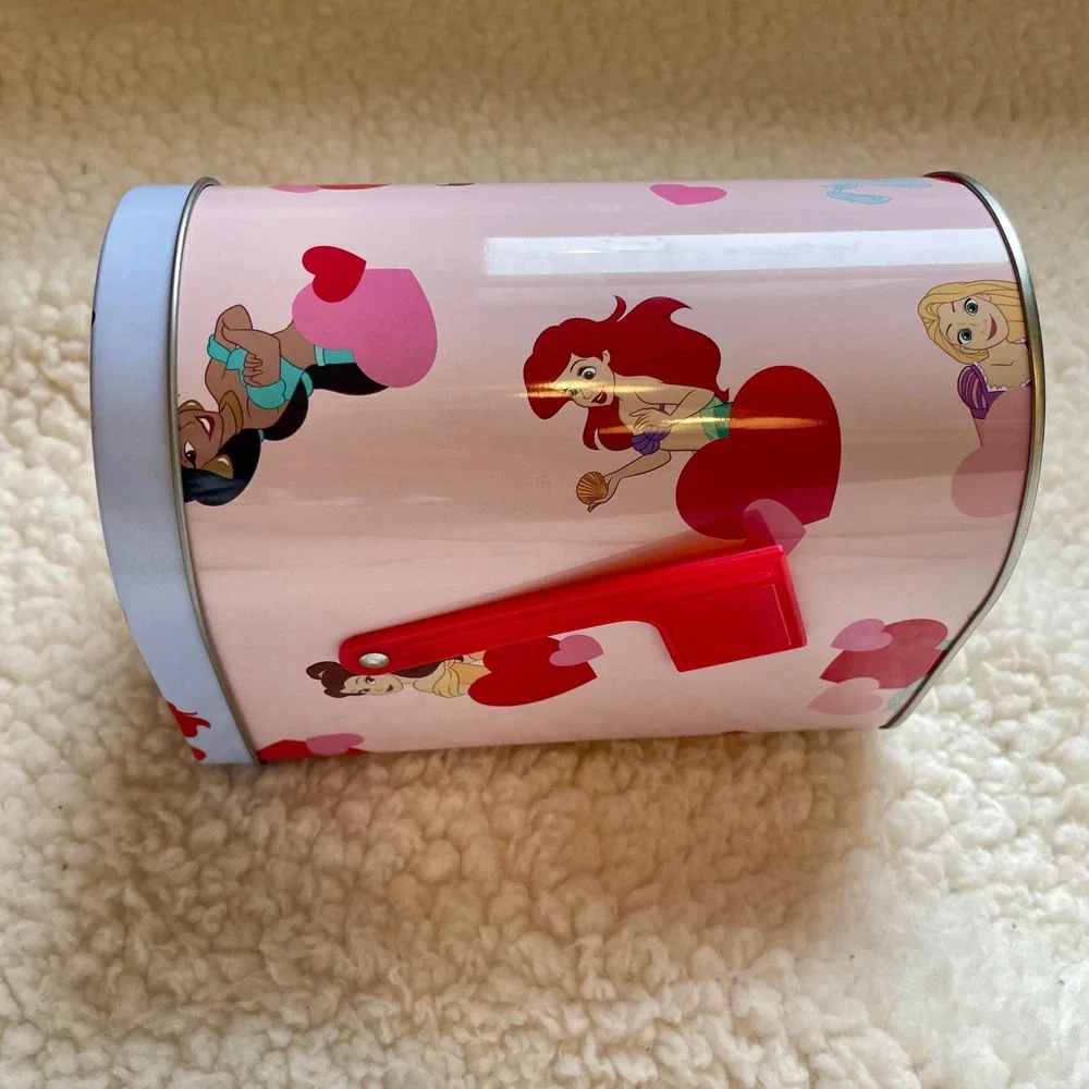 Disney Princess Pink Tin Mailbox Love You To The Moon And Back Valentine‎ Heart